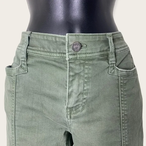 WHBM Blanc Olive Green Slim Ankle Utility Jeans Size 6R - Picture 4 of 10